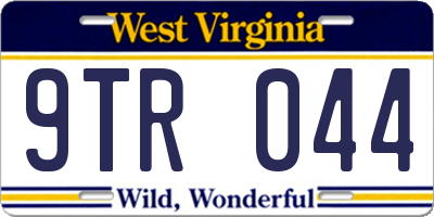 WV license plate 9TR044