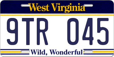 WV license plate 9TR045