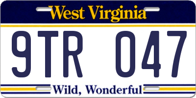 WV license plate 9TR047