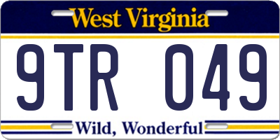 WV license plate 9TR049