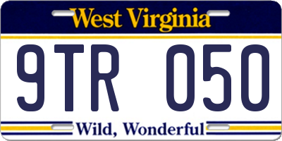 WV license plate 9TR050