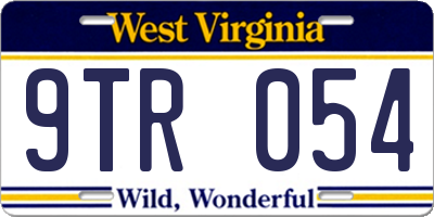 WV license plate 9TR054