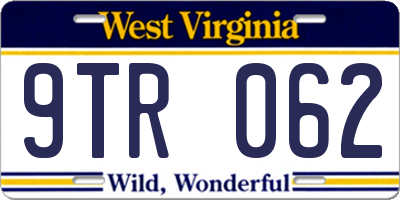 WV license plate 9TR062