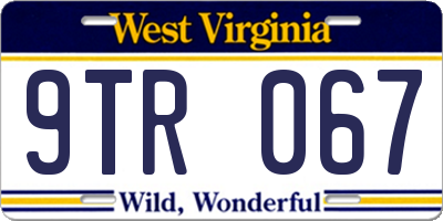 WV license plate 9TR067
