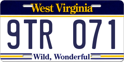 WV license plate 9TR071