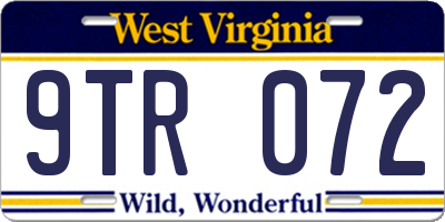 WV license plate 9TR072