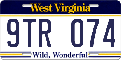 WV license plate 9TR074