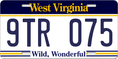 WV license plate 9TR075