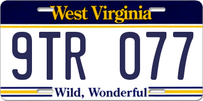 WV license plate 9TR077