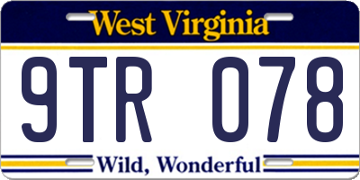 WV license plate 9TR078