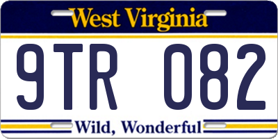 WV license plate 9TR082