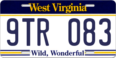 WV license plate 9TR083