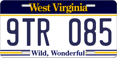 WV license plate 9TR085