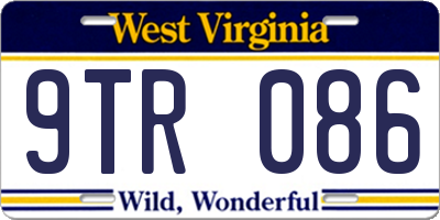 WV license plate 9TR086
