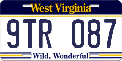 WV license plate 9TR087
