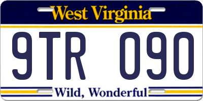 WV license plate 9TR090