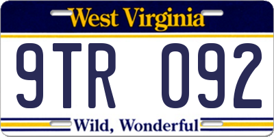 WV license plate 9TR092