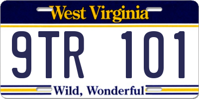 WV license plate 9TR101