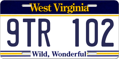 WV license plate 9TR102