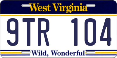 WV license plate 9TR104