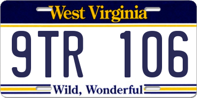 WV license plate 9TR106