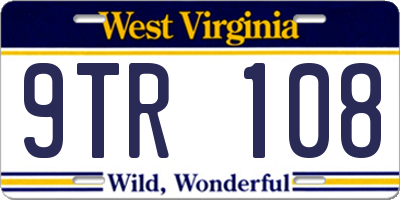 WV license plate 9TR108