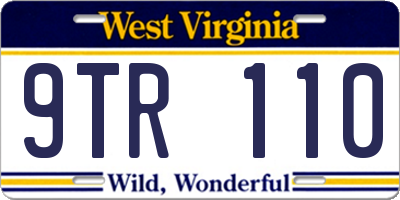 WV license plate 9TR110