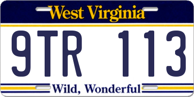 WV license plate 9TR113