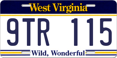 WV license plate 9TR115
