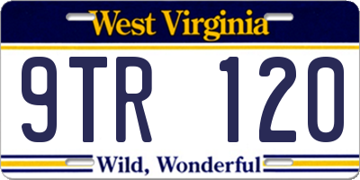 WV license plate 9TR120
