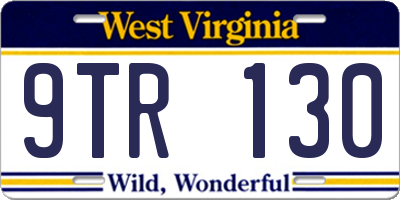 WV license plate 9TR130