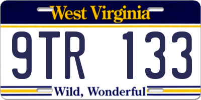 WV license plate 9TR133