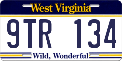 WV license plate 9TR134