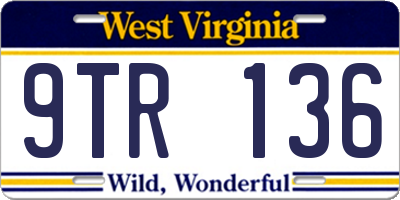 WV license plate 9TR136