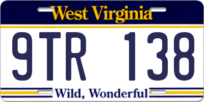 WV license plate 9TR138
