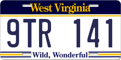 WV license plate 9TR141