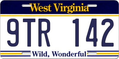 WV license plate 9TR142