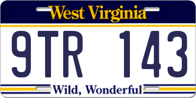 WV license plate 9TR143