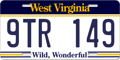 WV license plate 9TR149