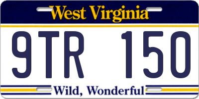 WV license plate 9TR150