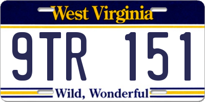 WV license plate 9TR151