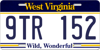 WV license plate 9TR152