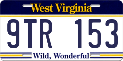 WV license plate 9TR153