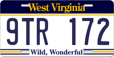 WV license plate 9TR172
