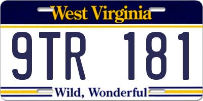 WV license plate 9TR181
