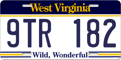 WV license plate 9TR182