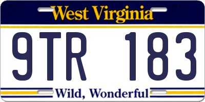 WV license plate 9TR183