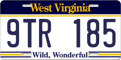 WV license plate 9TR185