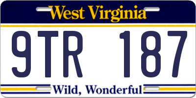 WV license plate 9TR187