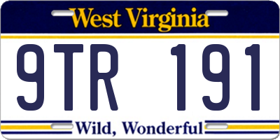 WV license plate 9TR191